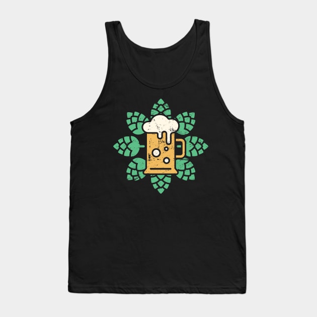 Retro Craft Beer Hops Tank Top by MeatMan